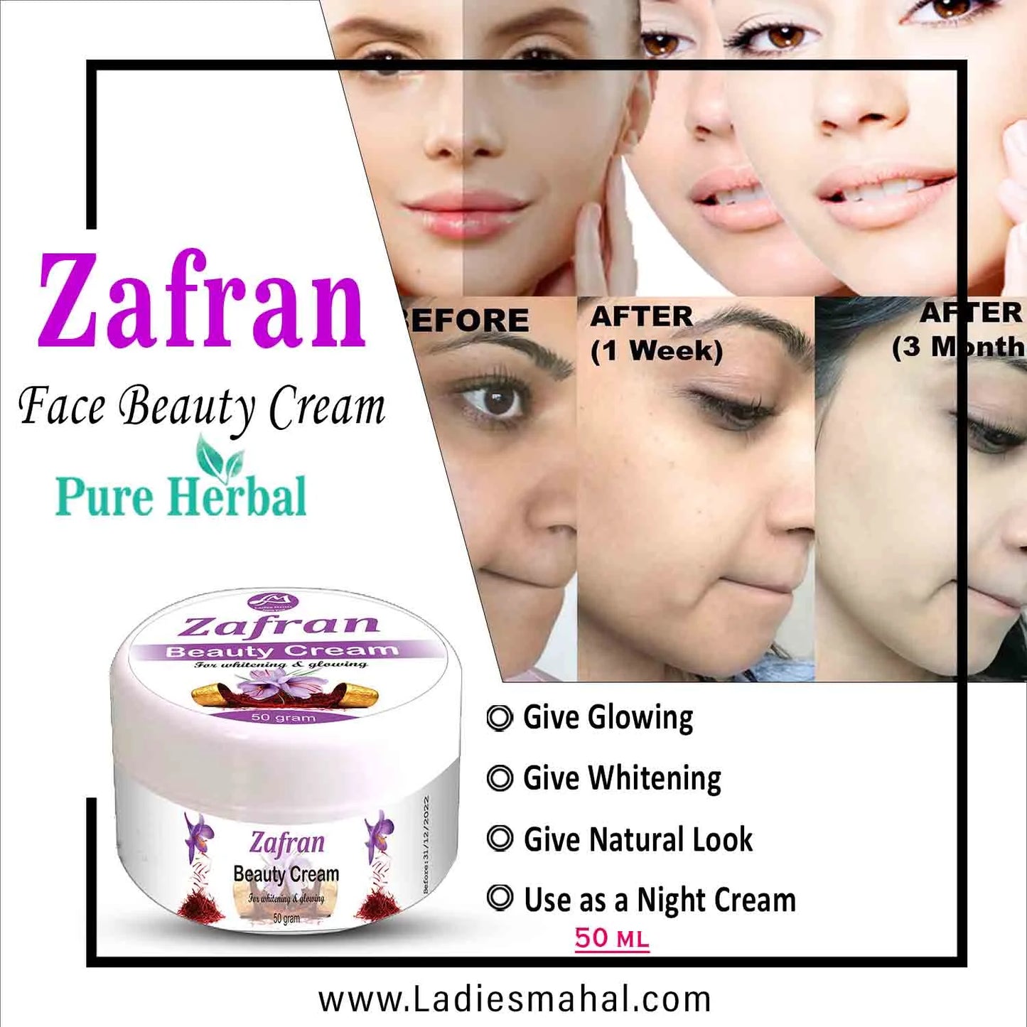ZAFRAN FACE BEAUTY CREAM | Zafran Glow Cream | 99% Pure Zafran