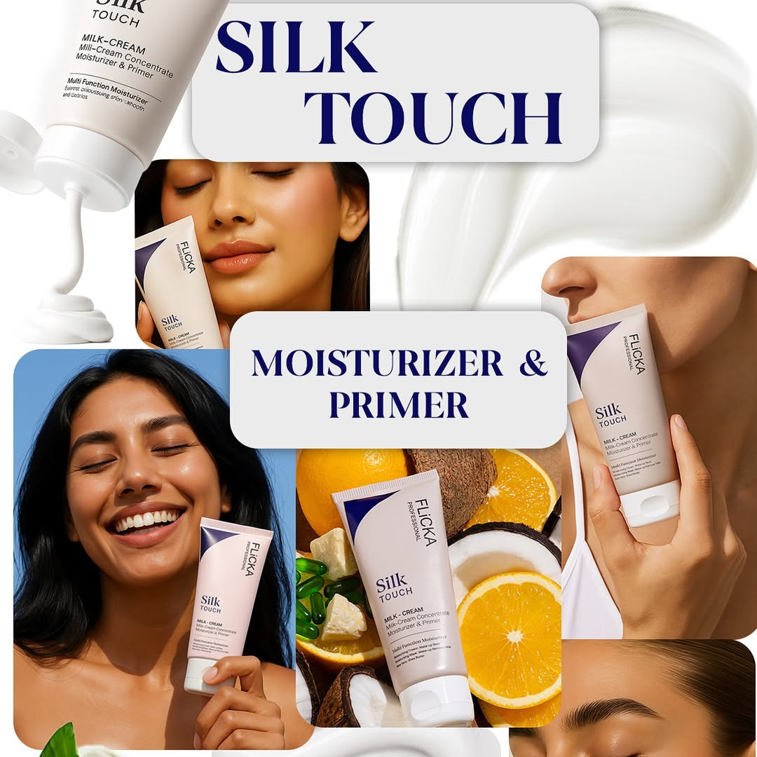 (Buy 1 get 1 free)Flicka Silk Touch 3 in 1 Moisturizer and Primer for Face | Long-Lasting, Flawless and Dewy Makeup Base | Pore Minimizer | All Skin Types