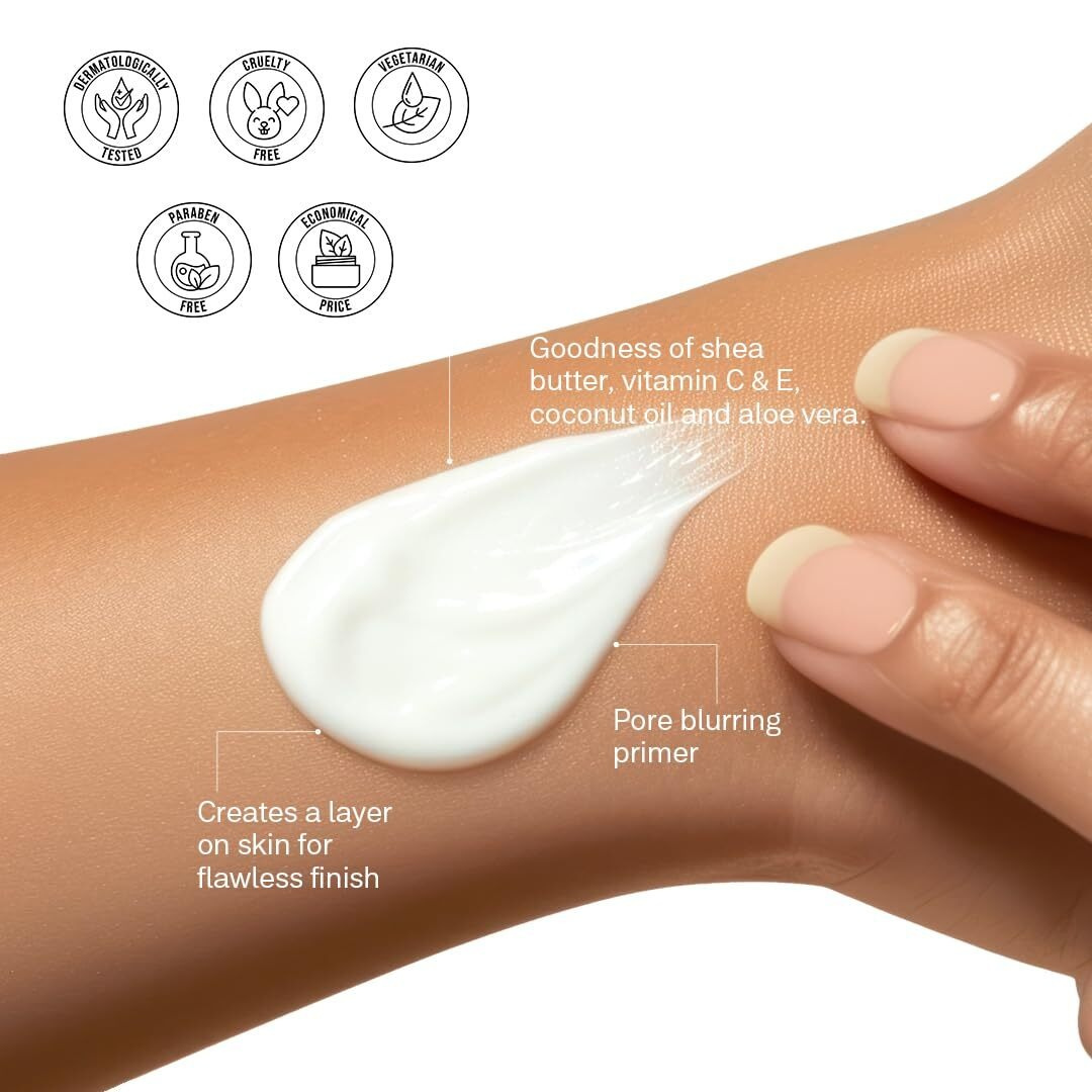 (Buy 1 get 1 free)Flicka Silk Touch 3 in 1 Moisturizer and Primer for Face | Long-Lasting, Flawless and Dewy Makeup Base | Pore Minimizer | All Skin Types