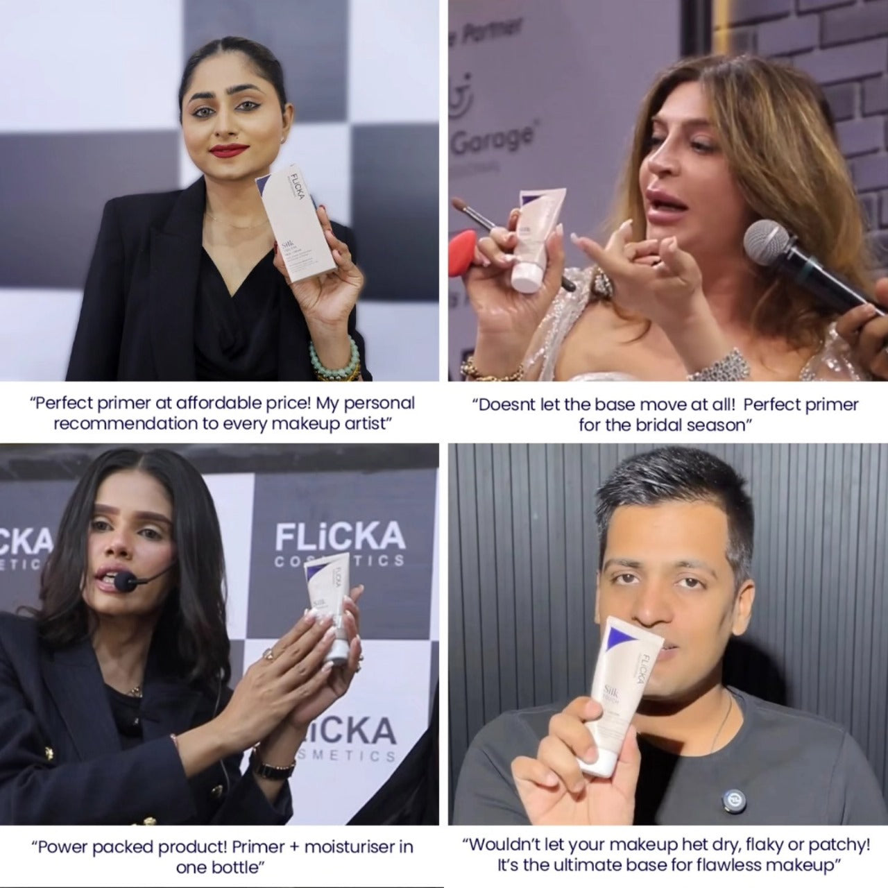 (Buy 1 get 1 free)Flicka Silk Touch 3 in 1 Moisturizer and Primer for Face | Long-Lasting, Flawless and Dewy Makeup Base | Pore Minimizer | All Skin Types