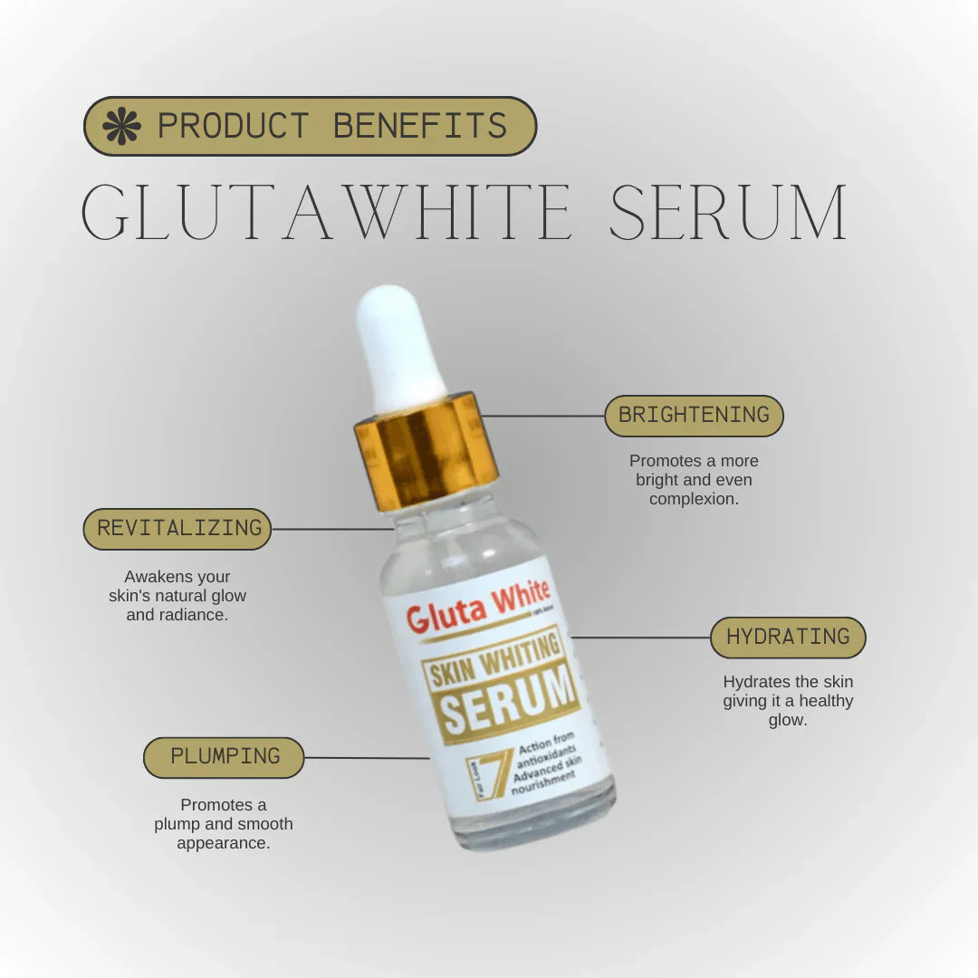 🌸 Gluta White – 3 in 1 Skin Whitening Deal  (Face Wash + Whitening Serum + Night Cream)