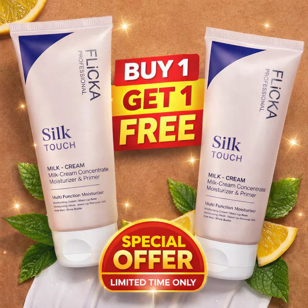 (Buy 1 get 1 free)Flicka Silk Touch 3 in 1 Moisturizer and Primer for Face | Long-Lasting, Flawless and Dewy Makeup Base | Pore Minimizer | All Skin Types