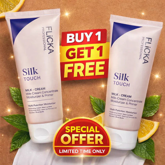 (Buy 1 get 1 free)Flicka Silk Touch 3 in 1 Moisturizer and Primer for Face | Long-Lasting, Flawless and Dewy Makeup Base | Pore Minimizer | All Skin Types